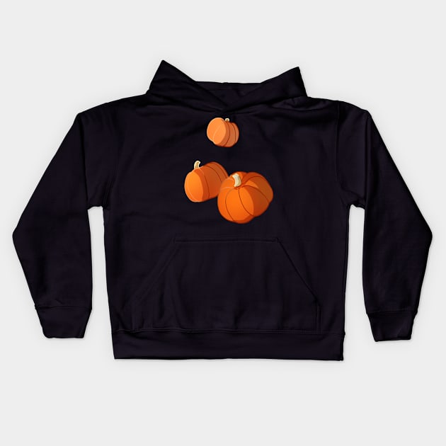 Pumpkins in Fall Autumn Holiday Kids Hoodie by Ink Raven